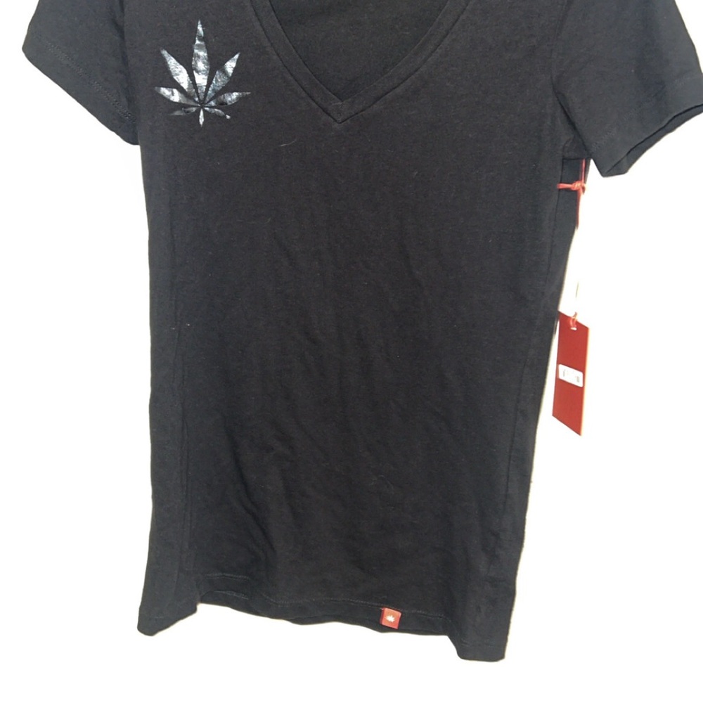 Black V-Neck Women's Top